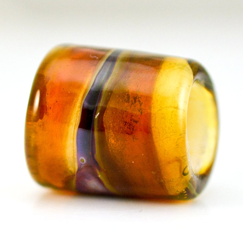 Handmade Glass Lampwork Bead Lava Glow Large Hole
