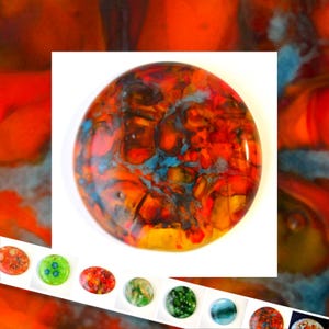 Handmade Fused Glass Cabochon, Large, Impressions, Multiple Options