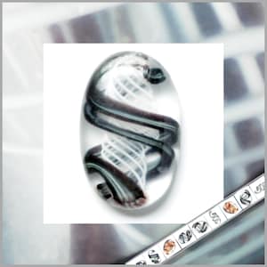 Cabochon van gesmolten glas, dubbele helix filigraan, meerdere opties