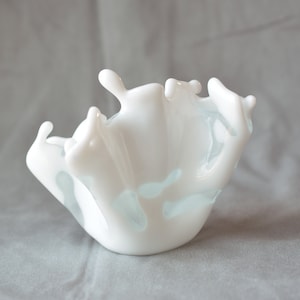 Handmade Glass Vase, Wild White