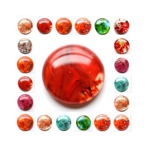Fused Glass Jewelry Cabochon, Winter Holiday Collection, Multiple Options