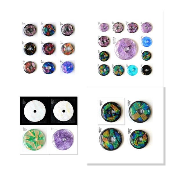 Dichroic Glass Disc, Handmade, Multiple size and color options