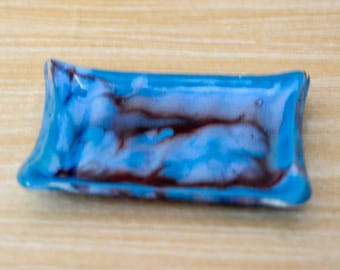 Plato decorativo de vidrio fundido, regalo, pieza única