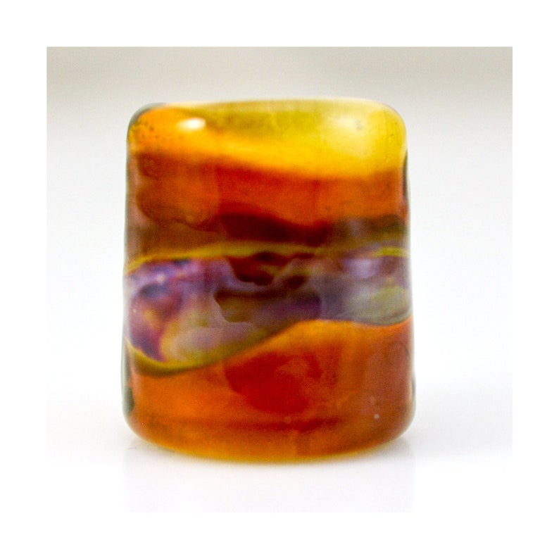 Handmade Glass Lampwork Bead Lava Glow Large Hole