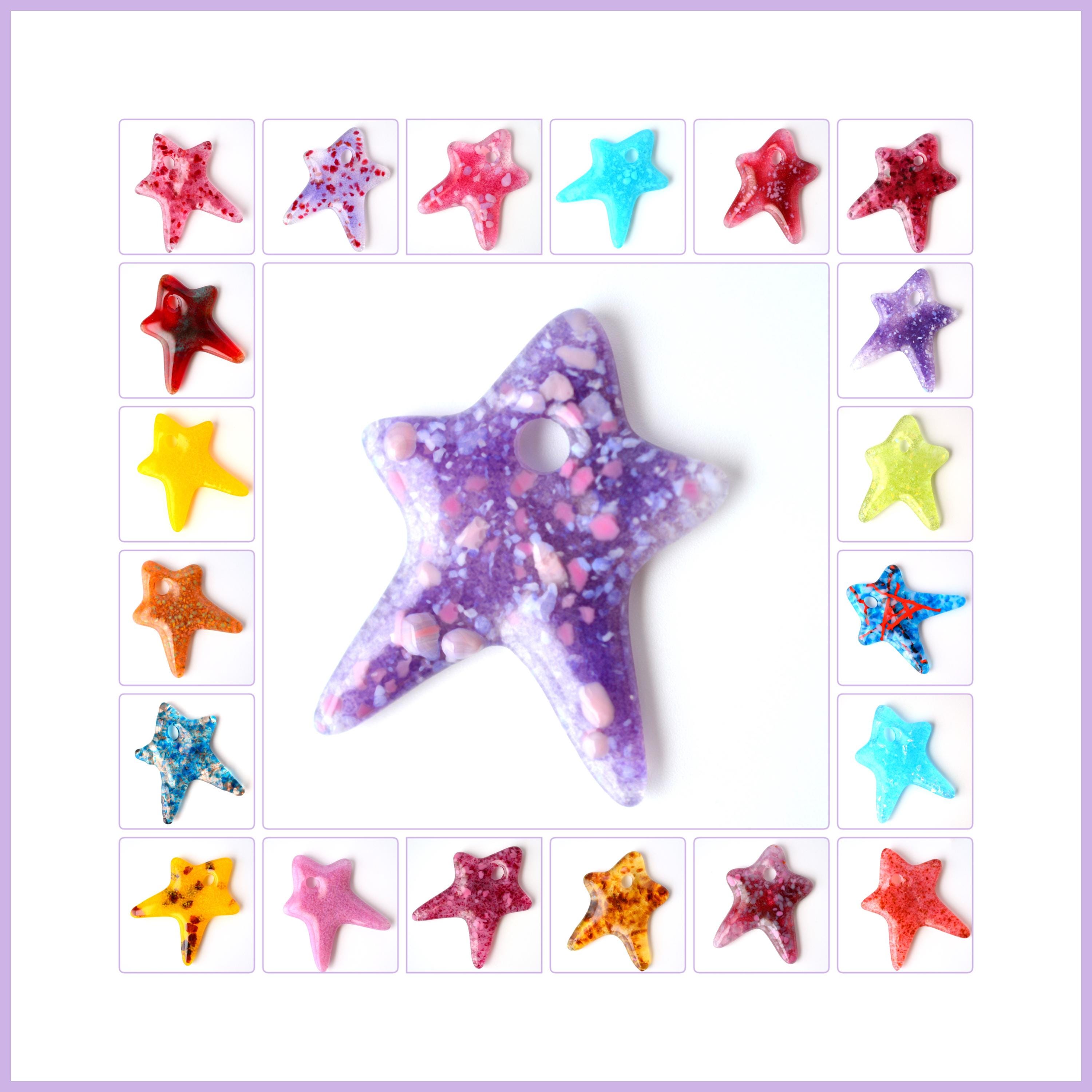 Ten blank from “GLASS HEART” fan meeting Fused Glass Star Pendant, Multiple Color Options - Etsy