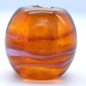 Handmade Glass Lampwork Bead, Iridescent Topaz