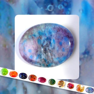 Très grand cabochon en verre fait main, ovale, plusieurs options