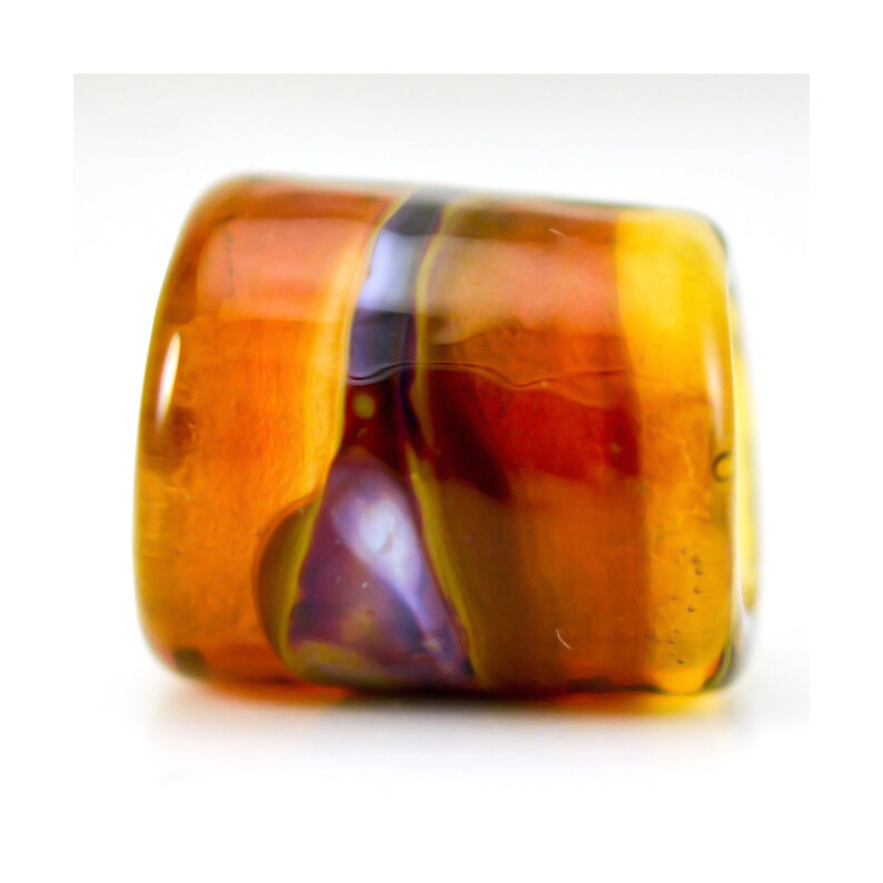 Handmade Glass Lampwork Bead Lava Glow Large Hole