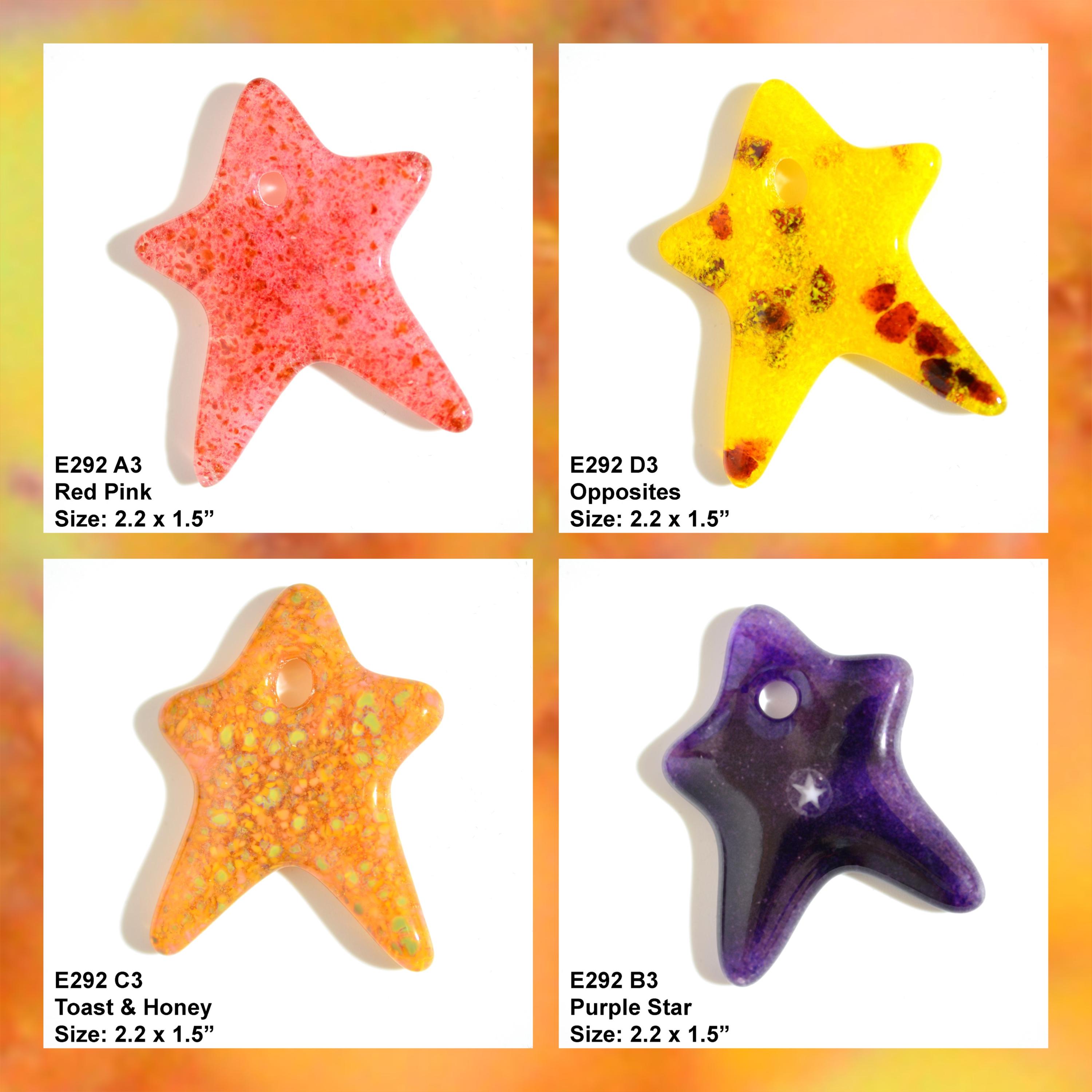 Fused Glass Star Pendant, Multiple Color Options - Etsy