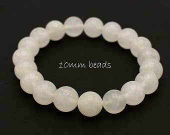 White jade bracelet, wedding bracelet bridesmaid, braclets for women men, Gift for him her, Protection Bracelet