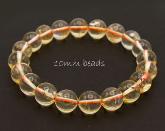 Citrine bracelet 10mm beads grade A, yellow beads gift for her braclet, genuine citrine gemstone, energy healing jewelry