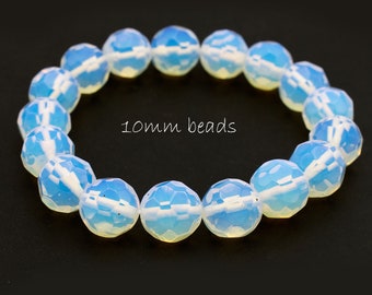 opaline bracelet rainbow 12mm faceted beads