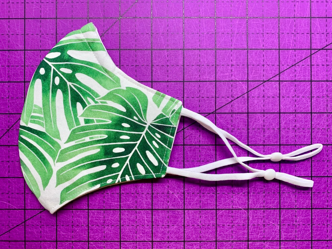 Tropical Leaves Face Mask Etsy