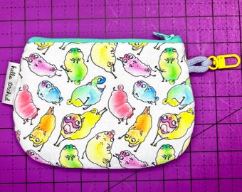 Colorful Pugs Dogs Wallet/Pouch