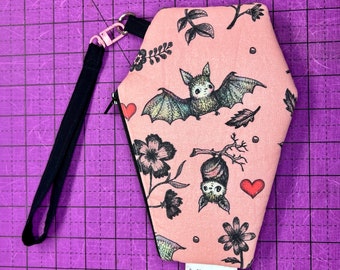 Coffin Bats Wallet Pouch, Small Wristlet