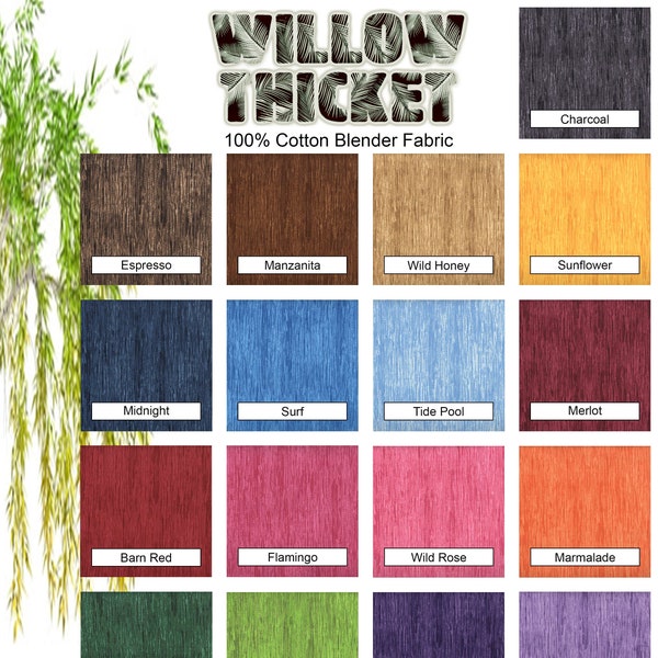 Willow Thicket Tone on Tone 100% Cotton Fabric BTY 17 Colors