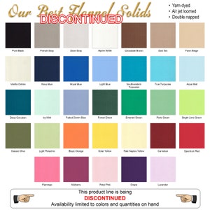 DISCONTINUED - Yarn Dyed, Double Napped, Solid Color Cotton Flannel Fabric - Availability Limited to Colors and Quantities on Hand