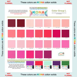 Robert Kaufman KONA Solid Color 100% Baumwolle - Farbgruppe L