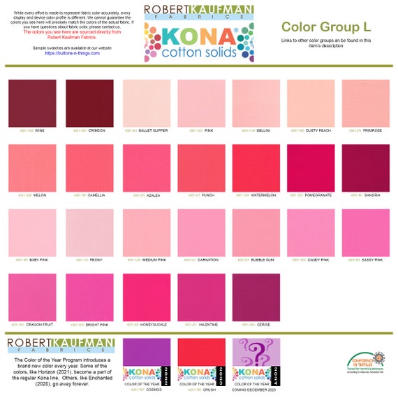 Kona Cotton Solid Colors by Robert Kaufman - 1 and 1/2 Yard - Doll