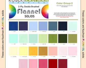 Robert Kaufman FLANNEL Solids 2-Ply Double Brushed - Color Group 2