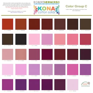 Robert Kaufman Kona Solid Color 100% Cotton Fabric - Color Group C