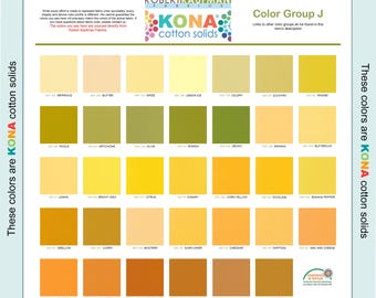 Tissu KONA 100 % coton de couleur unie Robert Kaufman - Groupe de couleurs J