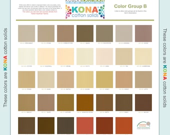 Robert Kaufman KONA Solid Color 100% Cotton Fabric - Color Group B
