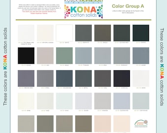 Robert Kaufman KONA Solid Color 100% Cotton Fabric - Color Group A