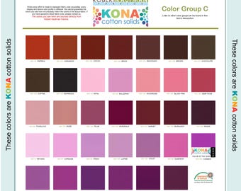 Robert Kaufman KONA Solid Color 100% Cotton Fabric - Color Group C