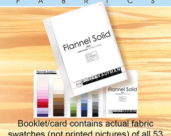 Robert Kaufman Flannel Solid Current Color Swatch Card.