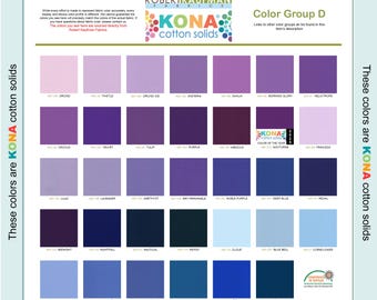 Robert Kaufman KONA Solid Color 100% Cotton Fabric - Color Group D