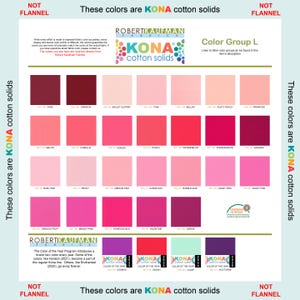 Robert Kaufman KONA Solid Color 100% Cotton Fabric - Color Group L
