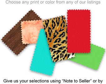 Fabric Sample Swatches - Choose Any Color or Pattern in Our Inventory - Note to Sender or Message with Choices - Postpaid in U.S.