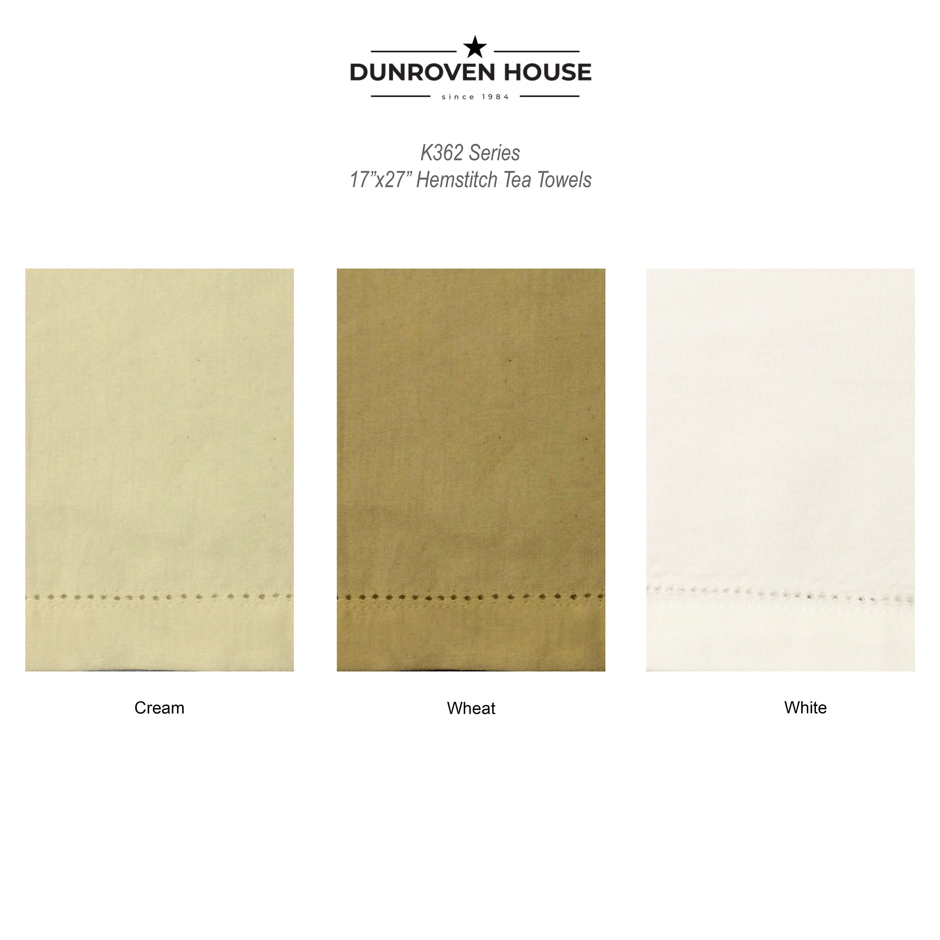 Dunroven House K362 Solid Color 17 X 27 75 Cotton 25 Linen Blend Hemstitch Tea Towels 3 Colors Etsy