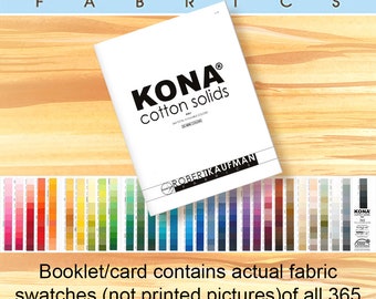 Robert Kaufman Kona Cotton Current Color Swatch Card.