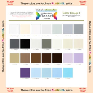 Robert Kaufman FLANNEL Solids 2-Ply Double Brushed - Color Group 1