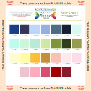 Robert Kaufman FLANNEL Solids 2-Ply Double Brushed - Color Group 2