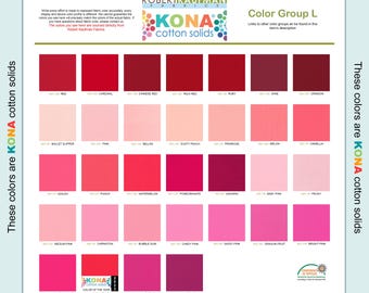 Robert Kaufman KONA Solid Color 100% Cotton Fabric - Color Group L