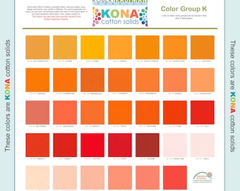 Robert Kaufman KONA Solid Color 100% Cotton Fabric - Color Group K