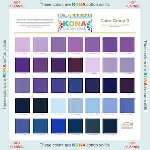 Robert Kaufman KONA Solid Color 100% Cotton Fabric - Color Group D