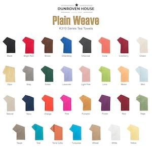 Dunroven House K310 Solid Color 20&quot; x 28&quot; Plain Weave Tea Towels - Choose from 31 Colors