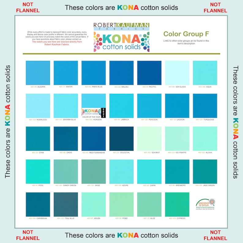 Robert Kaufman KONA Solid Color 100% Cotton Fabric - Color Group F image 1