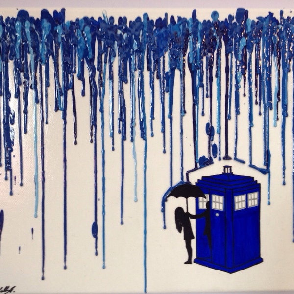 Doctor Who Melted Crayon Art (12x16 in)