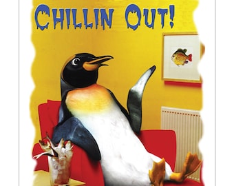 Penguin Chillin' Out  Mouse Mat, Mouse Pad