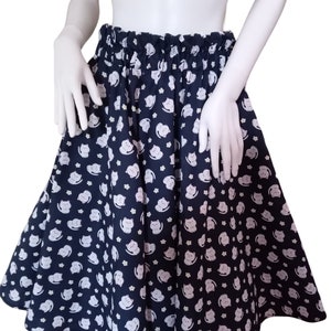 1950s Vintage Retro Rockabilly Circle Skirt Cute Cat Print choice of sizes