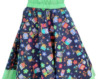 1950s Vintage Retro Rockabilly circle Skirt, size 18-22 Owl Print.