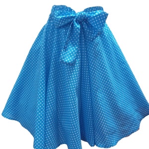 Circle Skirt Blue Polka Dot Handmade Authentic 1950s Style Pinup Rockabilly Skirt With Pockets Cotton Gift for Her Wife Mum Daughter Girl Etsy