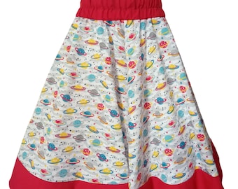 1950s Vintage Retro Rockabilly circle Skirt, planets Print. choice of sizes