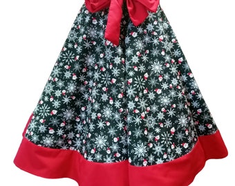 1950s Vintage Retro Rockabilly Circle Skirt Christmas Santa snowflakes Choice of Sizes