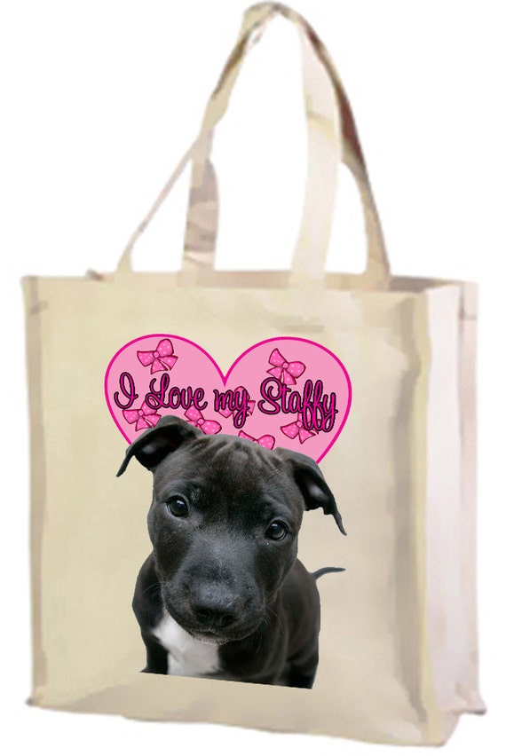 Cotton Maxi Shopping Bag I Love Staffys Cotton Maxi Shopping Bag I Love Staffys